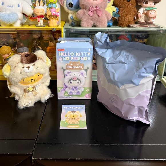 NWT Miniso Sanrio Fox Island Pompompurin Doll Keyring - Picture 4 of 4